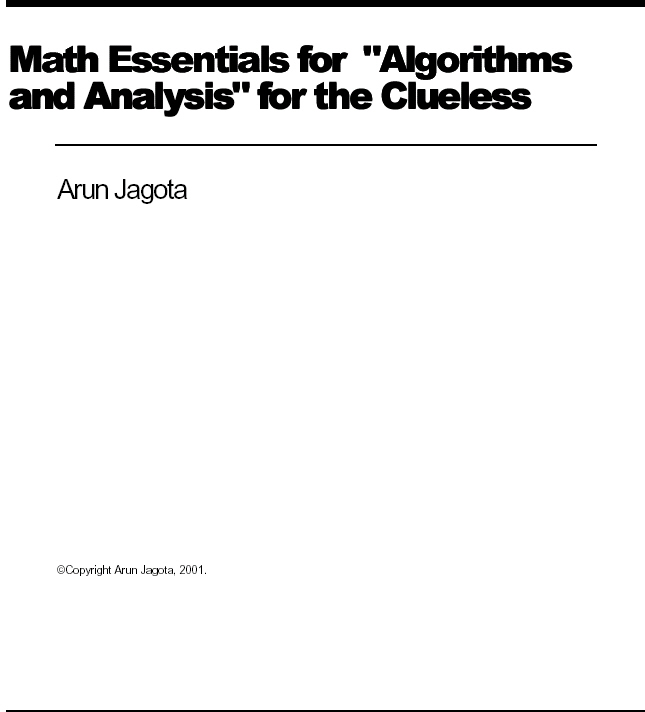 Title details for Math Essentials for Algorithms and Analysis for the Clueless by Arun Jagota - Available